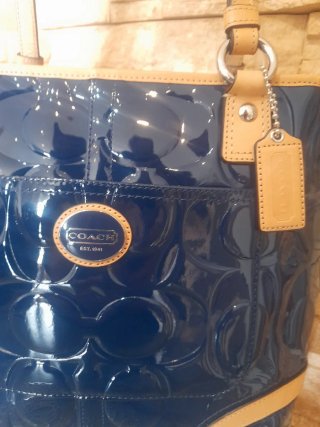 Bolso Coach Azul Charol Original