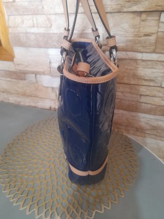 Bolso Coach Azul Charol Original