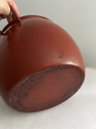 Olla/Tartera antigua marrón esmaltada