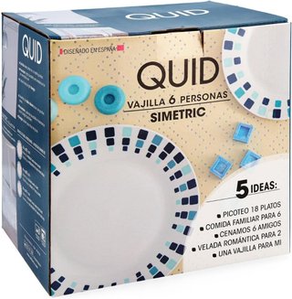 Set di stoviglie in porcellana bianca Quid 18 pezzi
