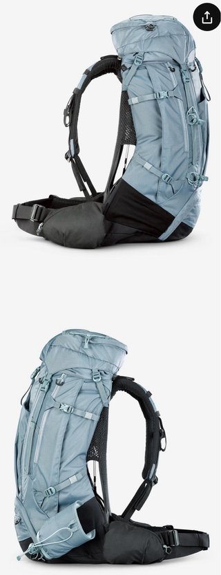 Mochila 45+10 azul/gris