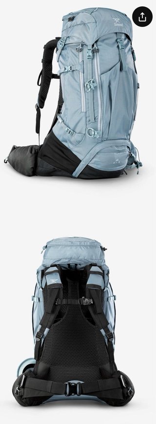 Mochila 45+10 azul/gris