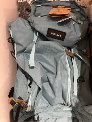 Mochila 45+10 azul/gris