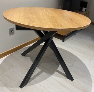 Mesa madera redonda (extensible hasta 120 cm)