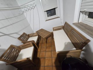 Conjunto Mesa y Bancos Jardín Madera