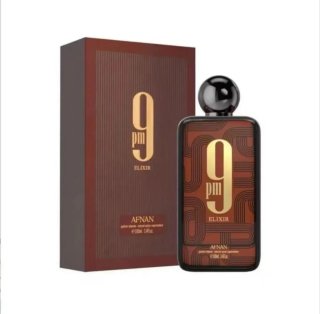 Afnan 9 PM Elixir Perfume Árabe Marrón Dorado