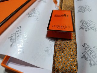 Cravatta Hermès in color Senape arancione