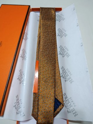 Cravatta Hermès in color Senape arancione