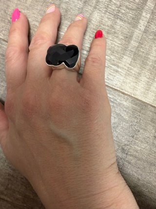 Anillo Oso Tous Negro Plata