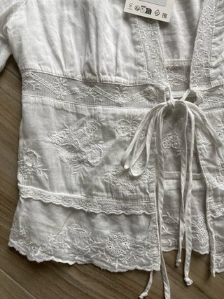 Zara camicetta bianca con pizzo