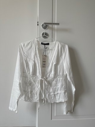 Zara camicetta bianca con pizzo