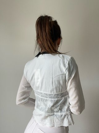 Zara camicetta bianca con pizzo