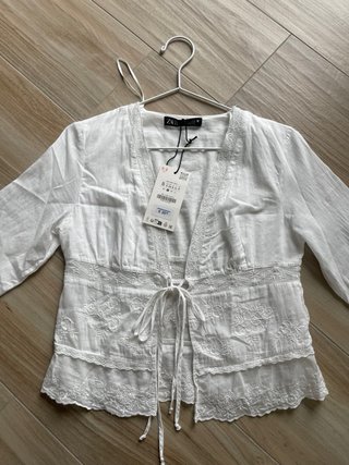 Zara camicetta bianca con pizzo