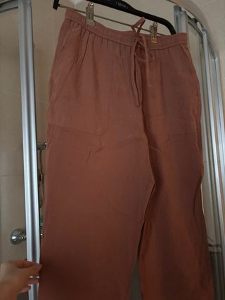 Pantalón de lino marrón