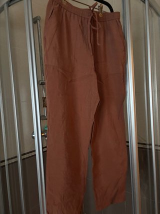 Pantalón de lino marrón