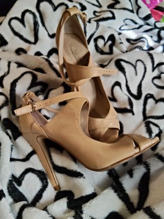 Sandalias Zara Tacón Beige