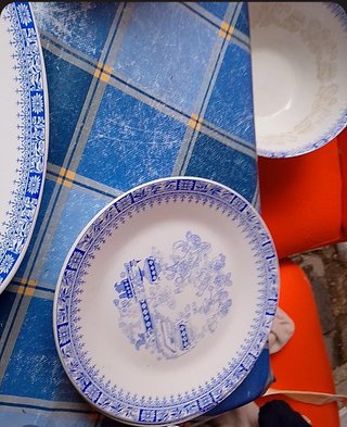 Set 20 Vajillas Pontesa Porcelana Azul y Blanco