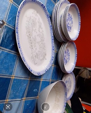 Set 20 Vajillas Pontesa Porcelana Azul y Blanco