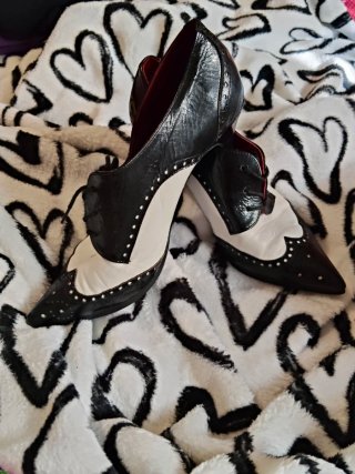 Zapatos Botín Tacón Blanco y Negro