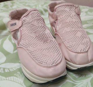 Zapatillas plataforma caladas rosa talla 38