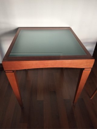 Mesa de comedor extensible madera y cristal