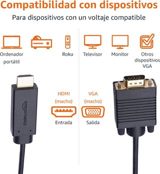Amazon Basics cable adaptador HDMI a VGA