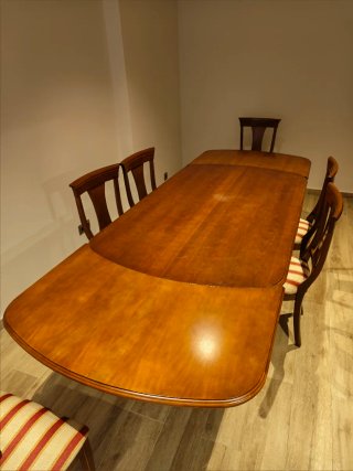 Mesa comedor extensible + 6 sillas madera