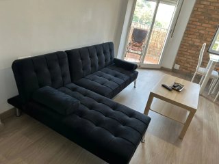Sofá cama modular negro
