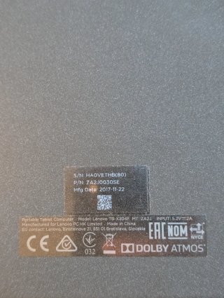Tablet Lenovo TB-X304F + Funda y Cargador