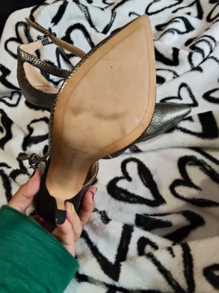 Zapatos tacón Zara plateados