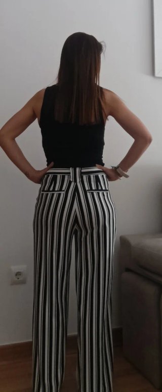 Pantalón rayas blanco y negro
