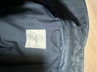 Chaqueta de piel azul marino