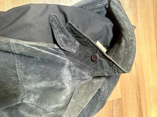 Chaqueta de piel azul marino