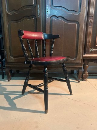 Sillas Bistrot Cuero y Madera Lote de 6