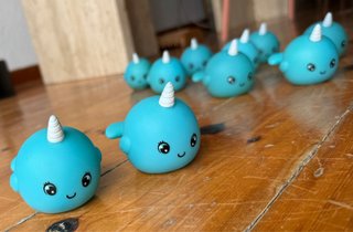 2 Bolas de Narval Juguete Acuático Azul
