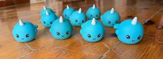 2 Bolas de Narval Juguete Acuático Azul