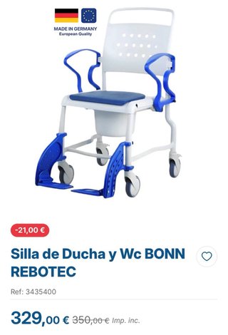Silla geriátrica de ducha