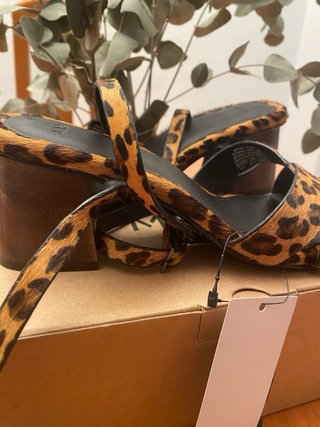 Sandalias Mango Animal Print Talla 37