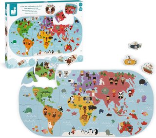 - Janod puzle baño educativo geografía niños