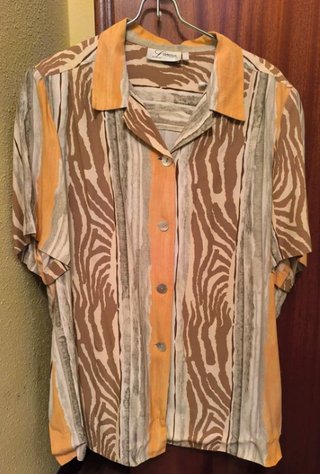 Conjunto mujer estampado marrón y naranja