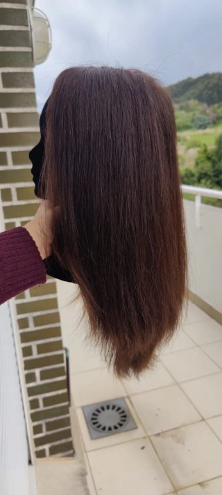 Peluca pelo natural mujer melena larga castaña