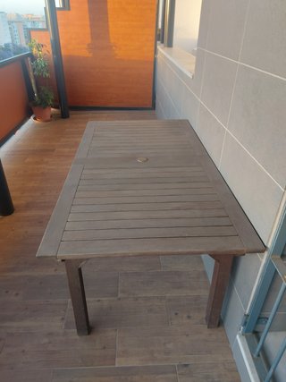 Mesa exterior madera teca 170x90 cm extens a 220