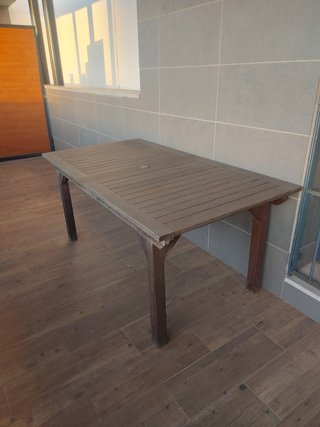 Mesa exterior madera teca 170x90 cm extens a 220