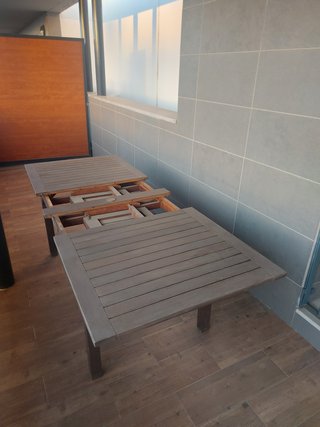 Mesa exterior madera teca 170x90 cm extens a 220