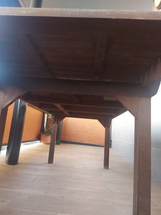 Mesa exterior madera teca 170x90 cm extens a 220