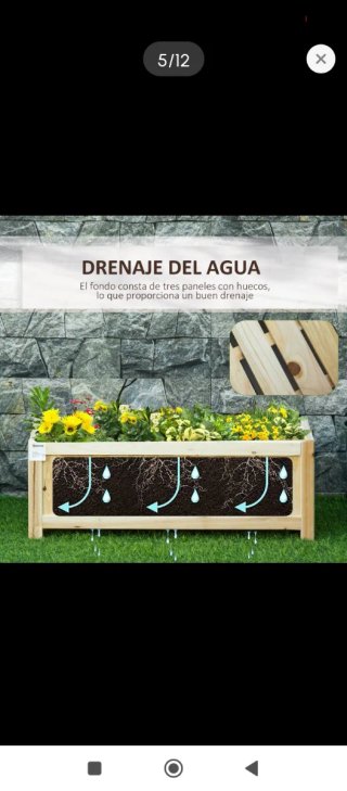 Jardinera de madera para exterior