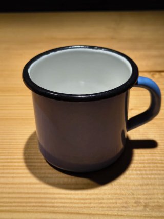 2 Tazze Caffè Smaltate Rosso e Azzurro