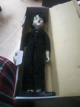 Muñeco Charlie Chaplin Porcelana Vintage 45cm