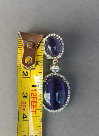 Pendientes Plata Morados con Circonitas