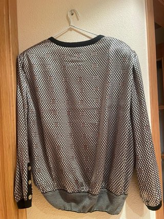 Blusa E.L.C. SCHAFF Beige y Negra Talla Única
